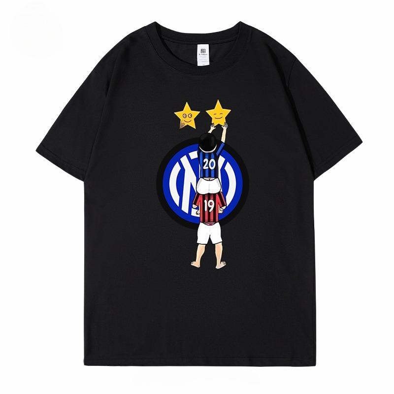 

В 2025 году «Интер Милан» выиграет титул Серии А Дважды Звезды выиграют 20 титулов Футбольная футболка «Интер Милан Змея» с короткими рукавами XXXL