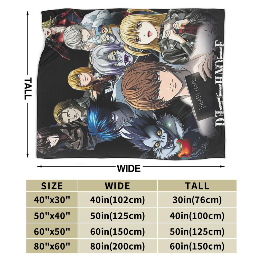 Death Note Manga Anime TV Show Poste Blanket Soft Street Trend Plush Throw Blanket For Bedroom Flannel Bedspread Bed Cover