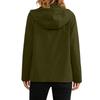 Wasserdichte Winddichte Kapuzenjacke für Damen mit durchgehendem Reißverschluss, Leichter atmungsaktiver Outdoor-Regenmantel, Shell mit verstellbarer Kapuze und Taschen