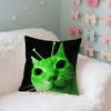 Cute Green Alien Cat Case Plush Fabric Soft Pillowcase Double Sided Print Cushion Cover Household Gifts