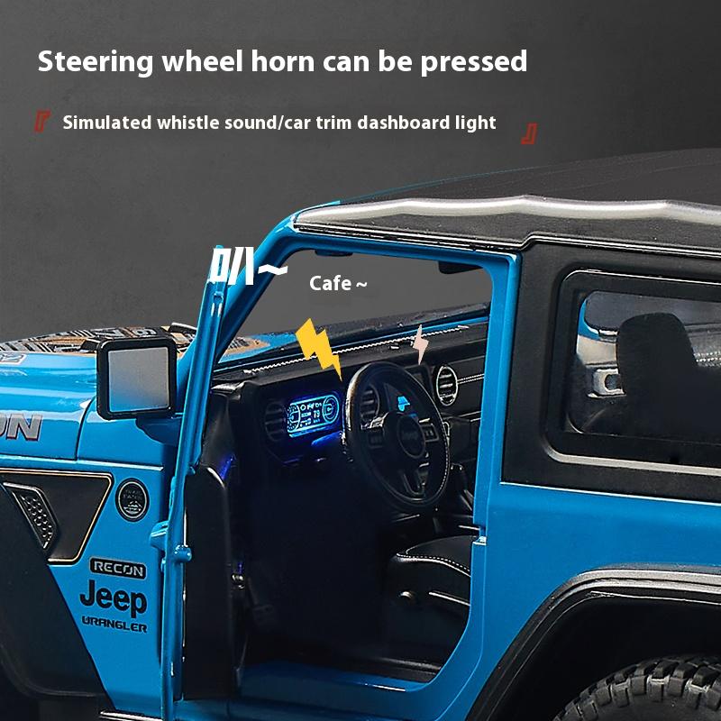 1/18 Scale Jeep Wrangler Alloy Model Car Toy with Sound and Light Effects - Perfect Gift for Kids and Collectors