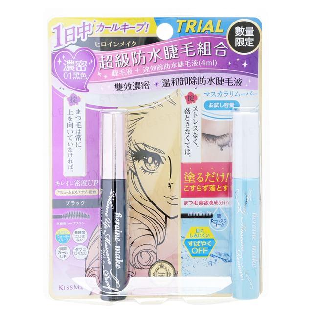 ISEHAN - Kiss Me Heroine Make Prime Volume & Curl Mascara Super Waterproof + Speedy Mascara Remover Set 01 Black