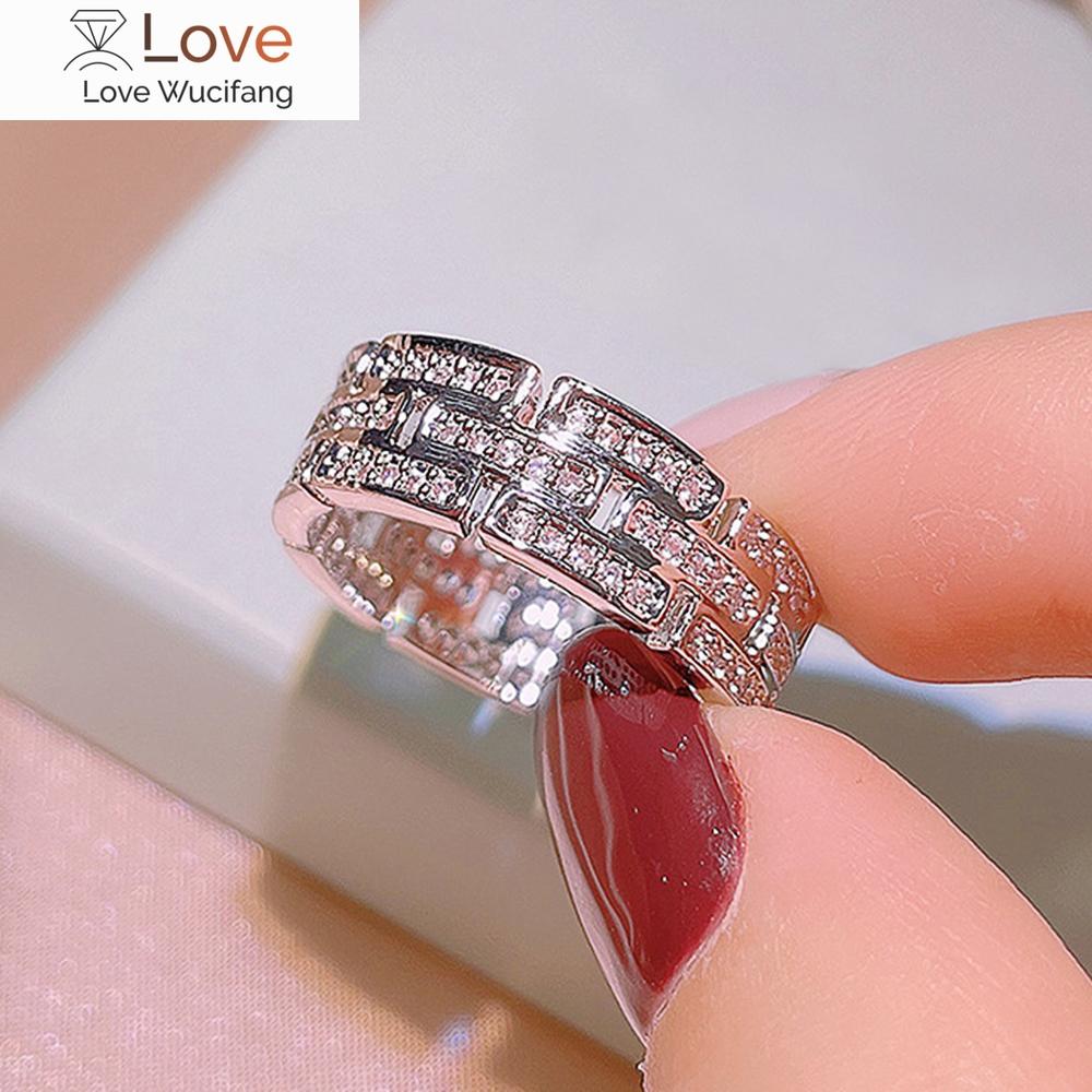 

Молодежное модное женское кольцо, нежное блестящее циркониевое ювелирное изделие с дизайном в форме цепочки, модные женские аксессуары для помолвки 8