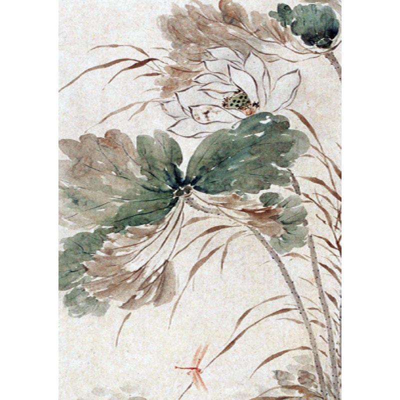 Framed Lotus Flower Art Poster - Decorative Chinese Painting on Kraft Paper with Free Shipping