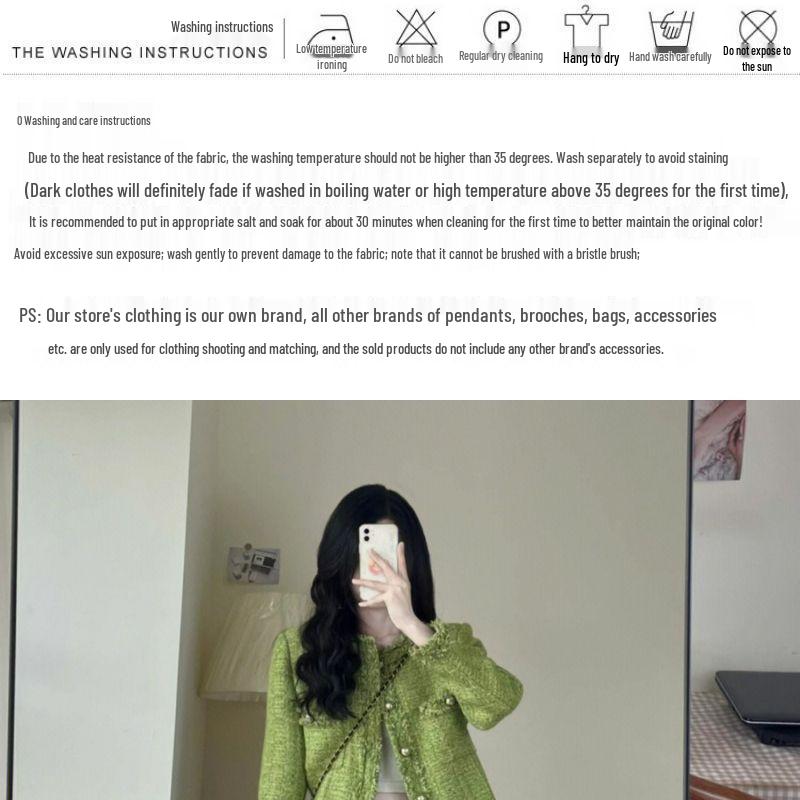 Spring 2025 Green Short Jacket | Celebrity-Inspired French Korean Style for Women