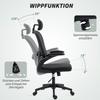Office Chair, Ergonomic Desk Chair with Flip-Up Armrests, Adjustable Lumbar Support, Black
