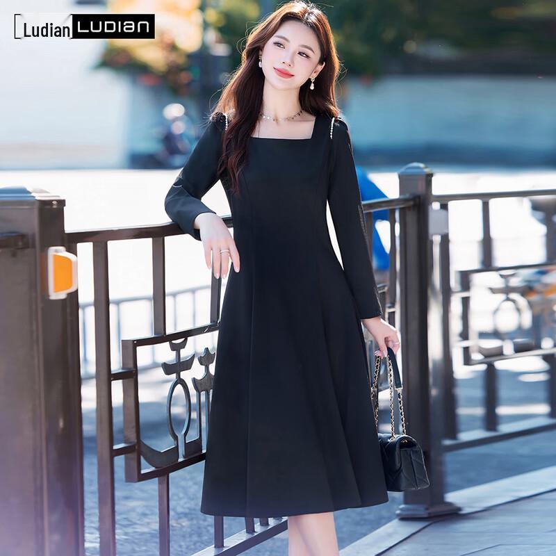 Women's Hepburn Style Square Neck A-Line Midi Dress