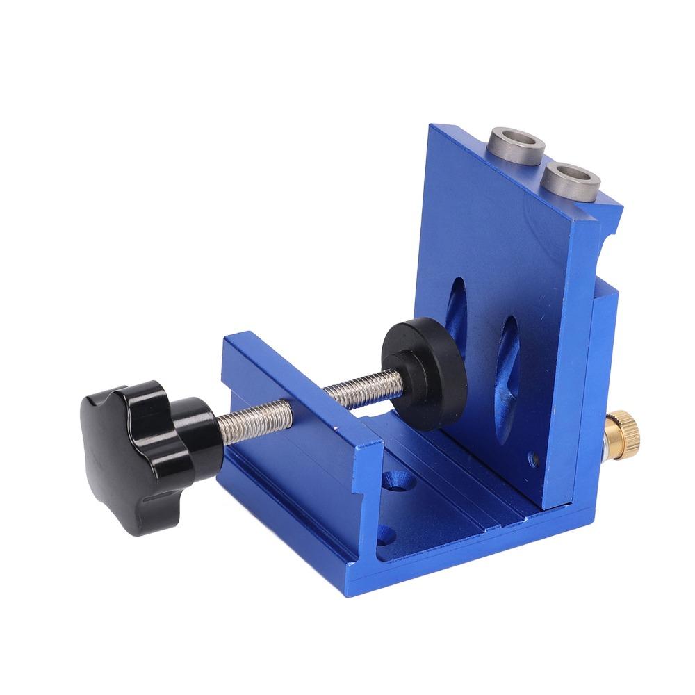 Aluminum Alloy Pocket Hole Jig Kit 15 Degree Angle Oblique Punch Fixture Woodworking Joinery