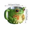 Resin Frog-Shaped Coffee Cup Anti Slip Cartoon Water Cup Safe Frog Floral Pattern Mug  Juice