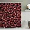 Black Coral Printed Bath Shower Curtain Waterproof Decorative Home Decoration 180X175Cm (6Ft X 5Ft)
