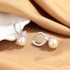 Bow Zircon Ear Buckle Tide High-End Temperament Bead Earrings Tide Design Stud Earrings