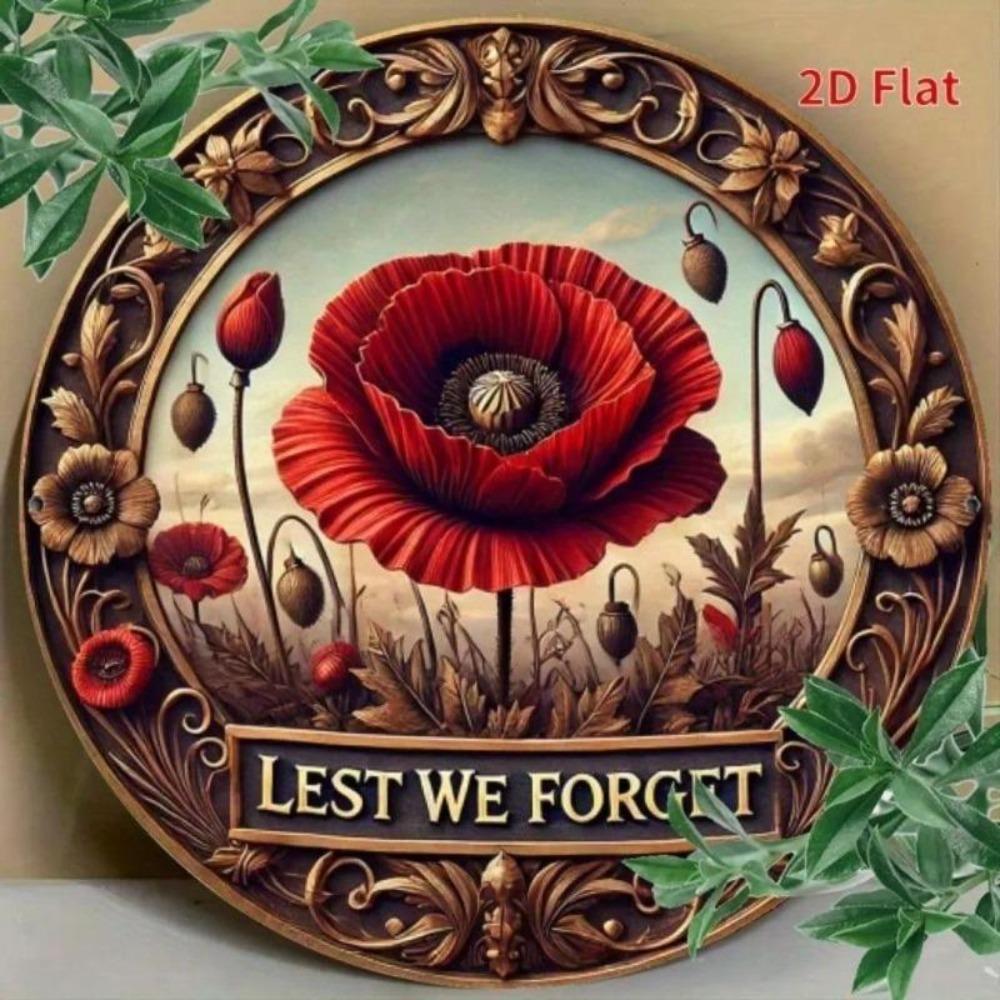 Vintage Metal Wall Art 8x8 Inch Round Decorative Plaque Resilience Dream Design