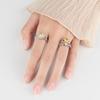 Women Yellow Square Zircon Open Ring Adjustable Fashion Jewelry Accessory For Daily Wear Elegant Gift