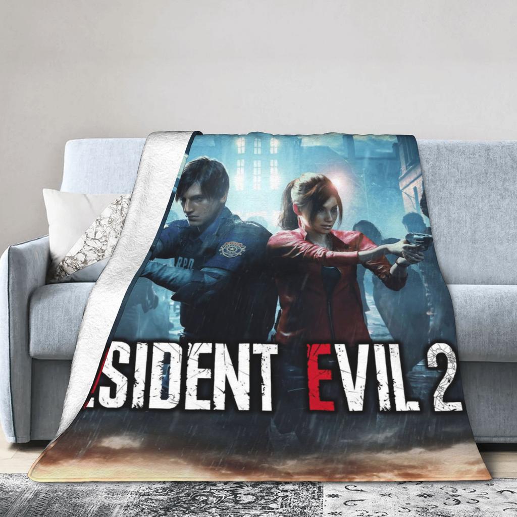 Leon S. Kennedy Video Game Residents Evils 4 Warm Soft Blankets  Kids Plush Throw Blanket Funny Flannel Bedspread Sofa Bed Cover