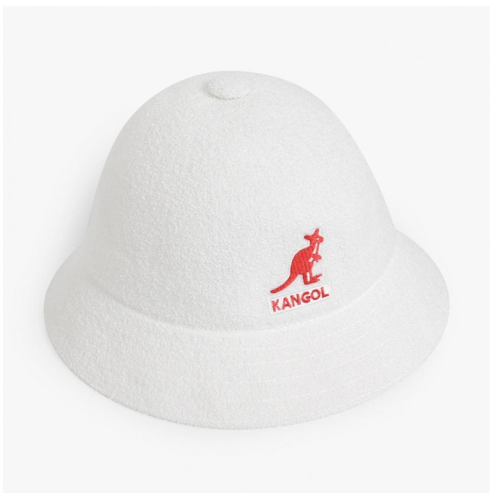 Kangol K3407 White Bermuda Casual Big Logo Bucket Hat