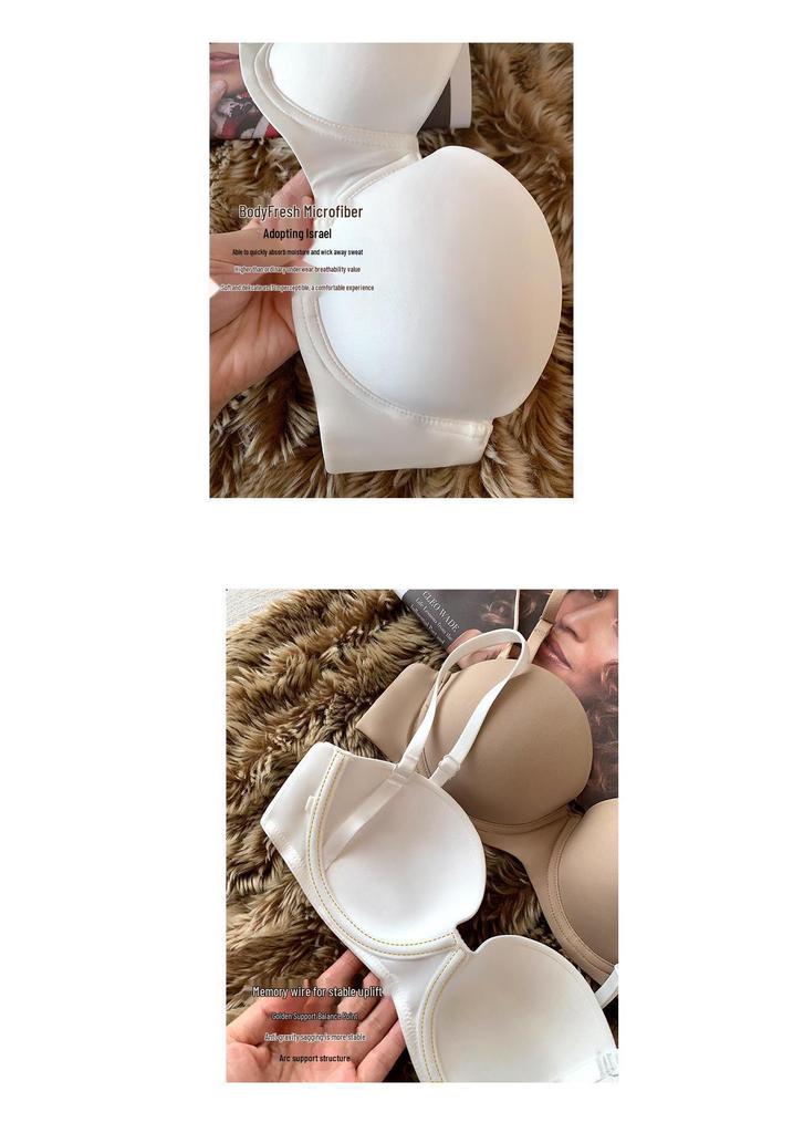 Sexy Seamless Women's Underwear: Half Cup, Supportive, Thin Upper, Thick Lower, With Steel Ring.
