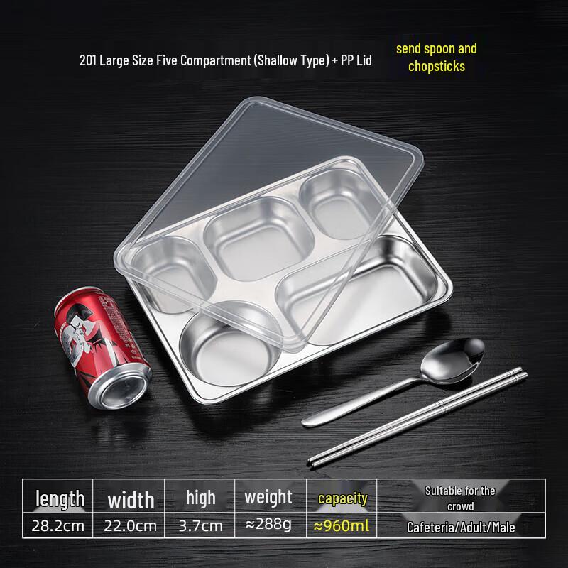 

Food Grade Stainless Steel Compartmented Lunch Tray