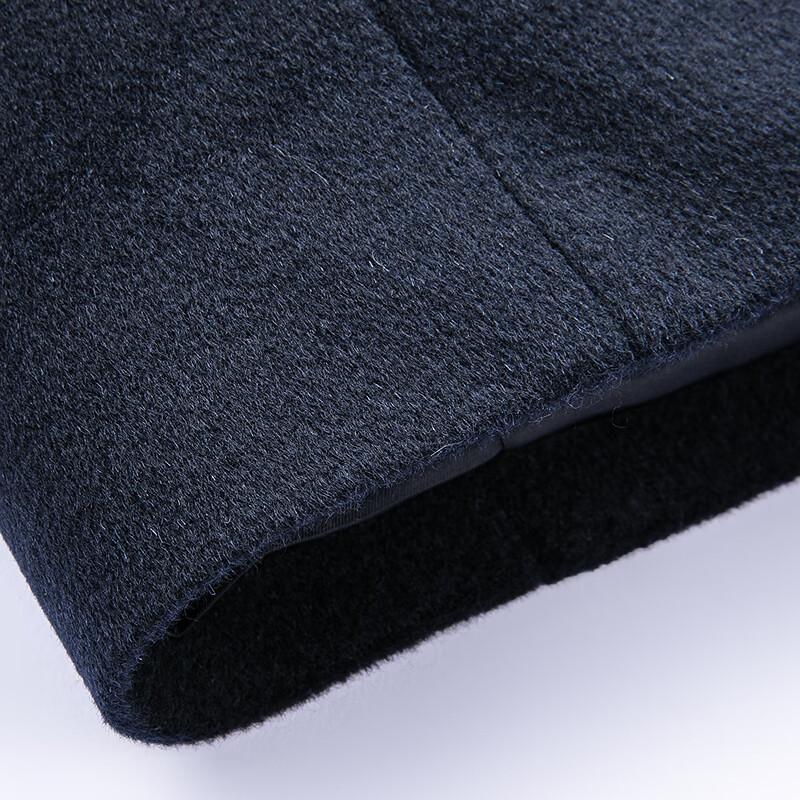 FAPAI Men's Business Stand Collar Wool Blend Overcoat