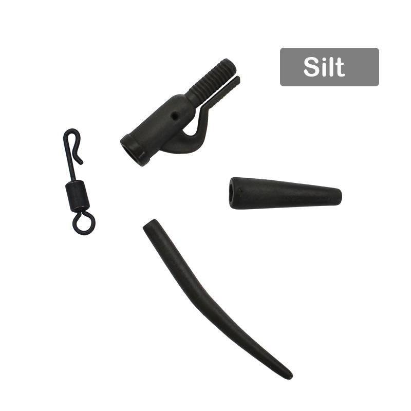 40x Karpfiske tillbehör Säkerhetsblyklämmor Svansgummi Kon Anti-trasselhylsa Snabbytande betesvirvlar För Fiskeutrustning