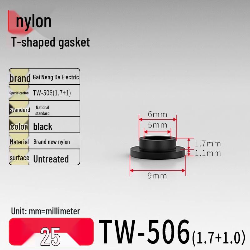 T-Shaped Nylon Gasket Ring Screw Shaft Sleeve with Concave-Convex Insulation Pad M2