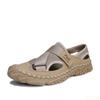 Sandals For Men Casual Summer Mesh Handmade Slip On Outdoor Leather Male Shoes Luxury Design Closed Toe Hiking Slippers