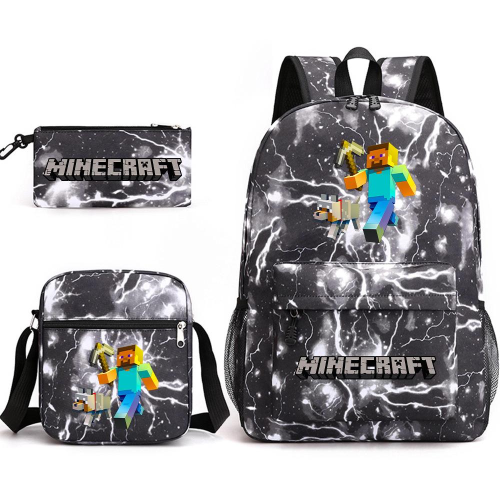 Minecraft Schooltas Game Merchandise Student Grote Capaciteit Print Drie Delige Schooltas Mannen En Vrouwen