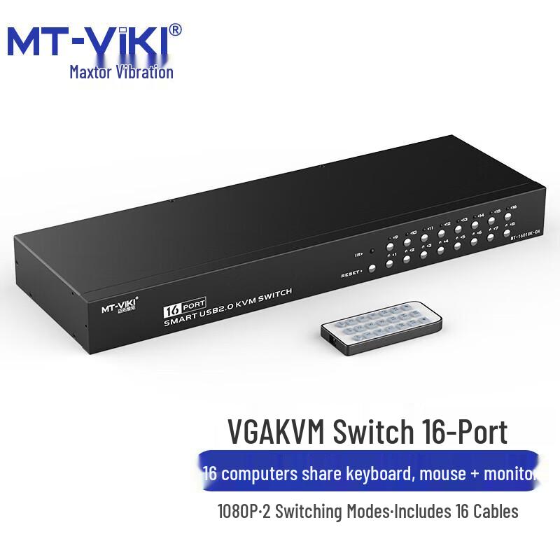 MT-viki 16-Port VGA Industrial KVM Switch