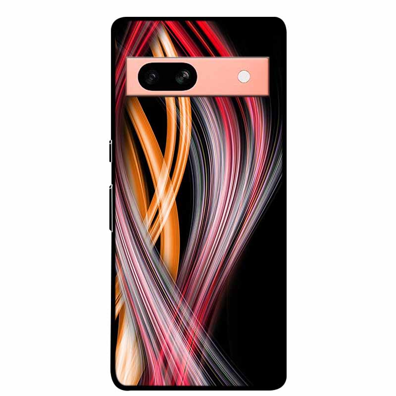 Per Google Pixel 7a 5G Custodia 6.1" Cover Fiori Bordo Nero Silicone TPU Morbida Cover Posteriore Per Google Pixel7a 2023 Custodia Telefono Fundas