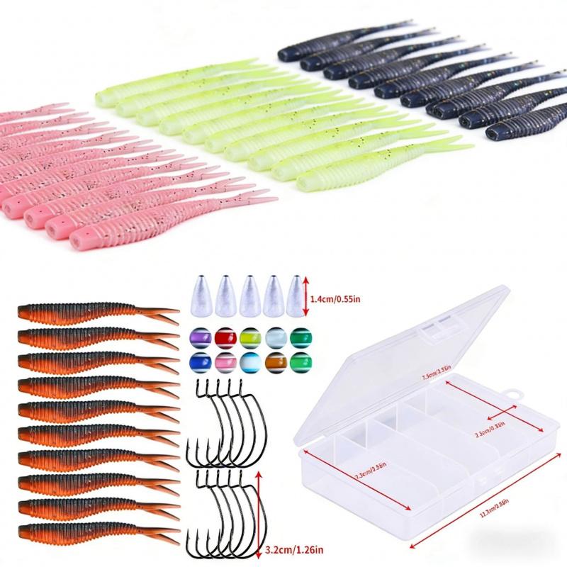 Universal high-elasticity soft lure set for bass and catfish, new model fishing lure