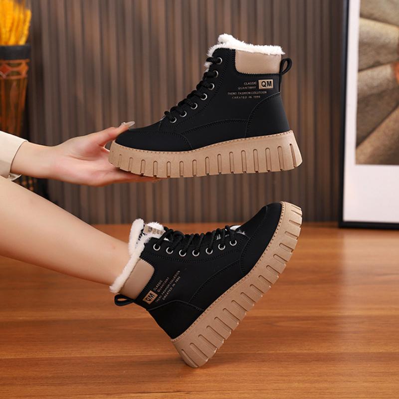 Thick Soled Warm Women's Boots  Winter High Top Velvet Casual Trend Anti Slip Midsole Daily Wear-resistant Women's Boots