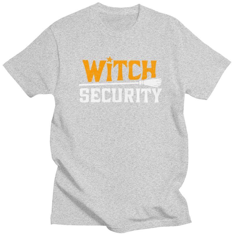 Custom Witch Security Halloween Joke T Shirt Men Short Sleeve 100 Cotton Tshirt Casual Tees Streetwear Tshirt