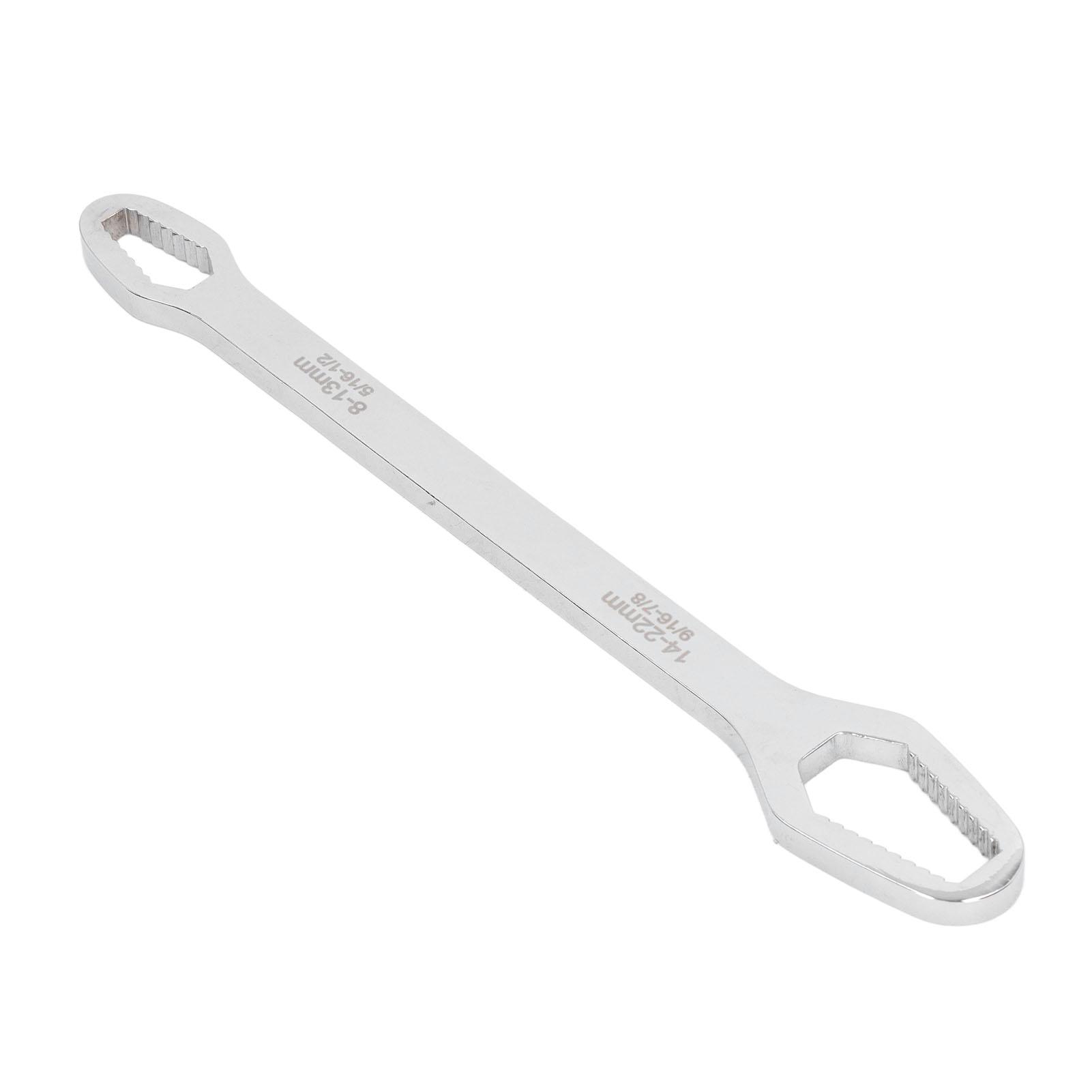 

Двусторонний многофункциональный универсальный ключ Экономия труда Стальной ремонтный инструмент 8 мм T 270 мм L 250 г Белый