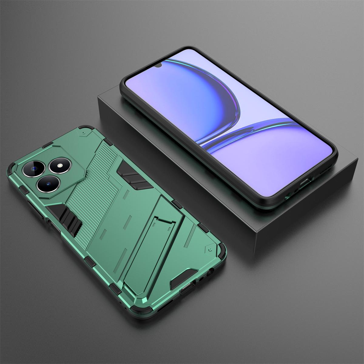 

Для Realme Note 50 Note50 чехол противоударный жесткий бронированный чехол-подставка для телефона задняя крышка For Realme Note 50 зелёный