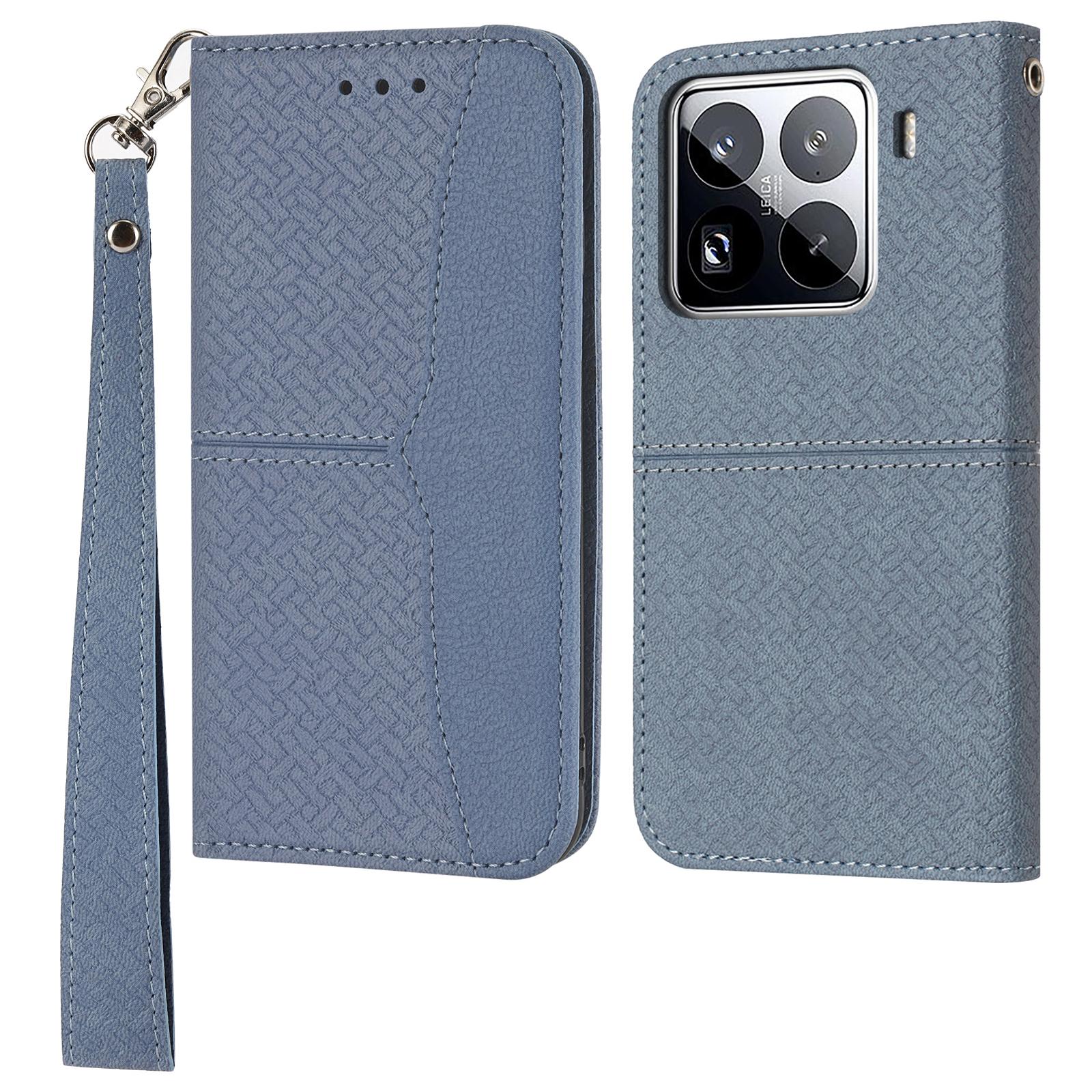 

For Xiaomi 15 Pro Case Woven Texture PU Leather Wallet Phone Cover D