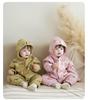 Newborn Warm Hooded Baby Jumpsuit for Autumn/Winter - Boys & Girls Crawling Romper