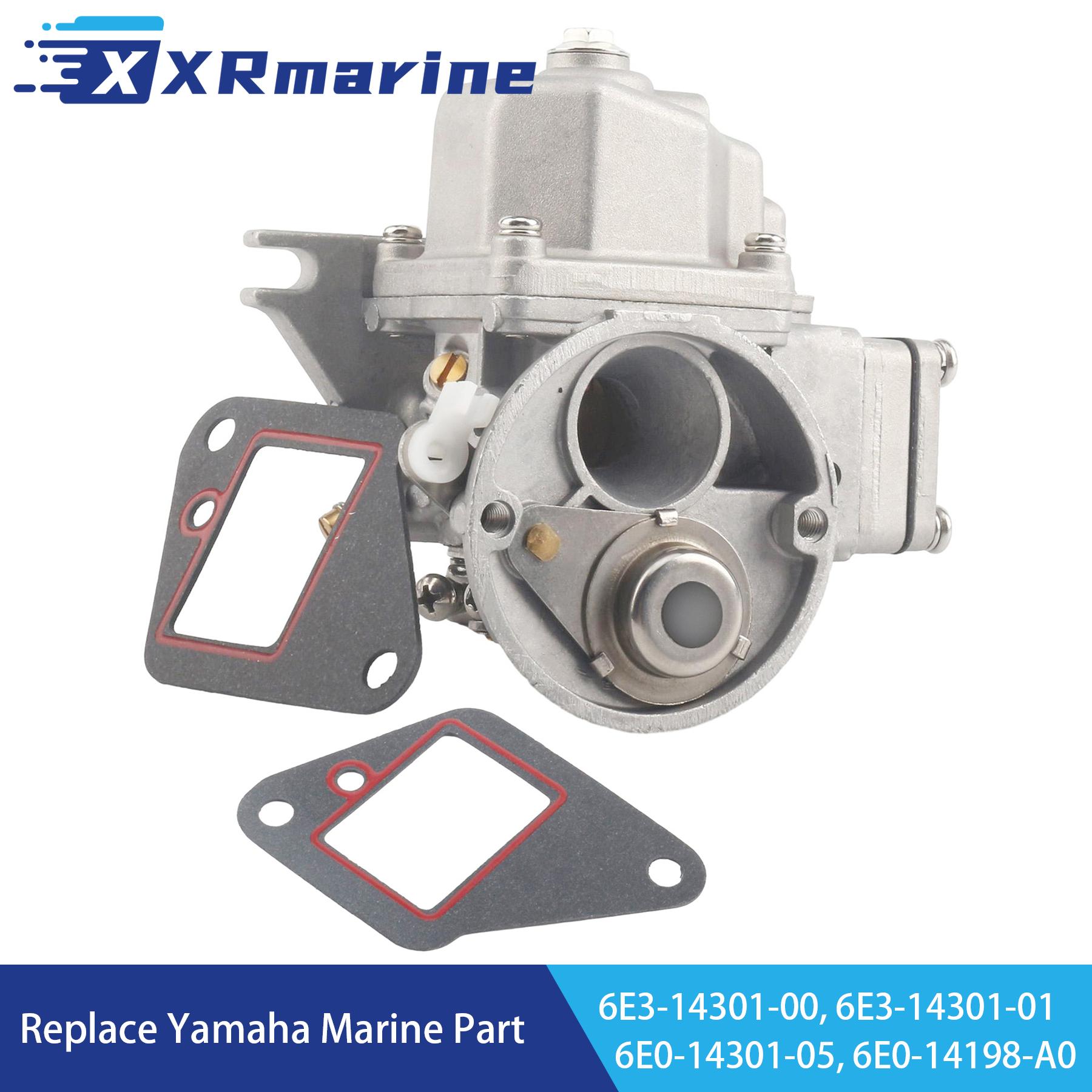 6E3-14301-00 Carburetor Assy with Gasket 6E0-14198-A0 for Yamaha 2 Stroke 4HP 5HP Outboard Engine Motors 6E3-14301 6E0-14301-05 6E3-14301 6E0-14301