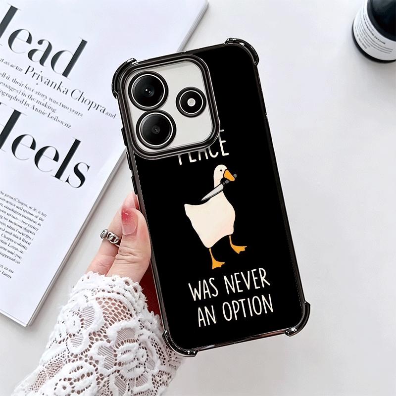 Funny Cartoon Goose Game Plating Phone Case For Xiaomi Redmi Note 14 15 Pro Plus 13 12 11 11S 11T 10 9S 9 5G Anti-Fall Airabag C