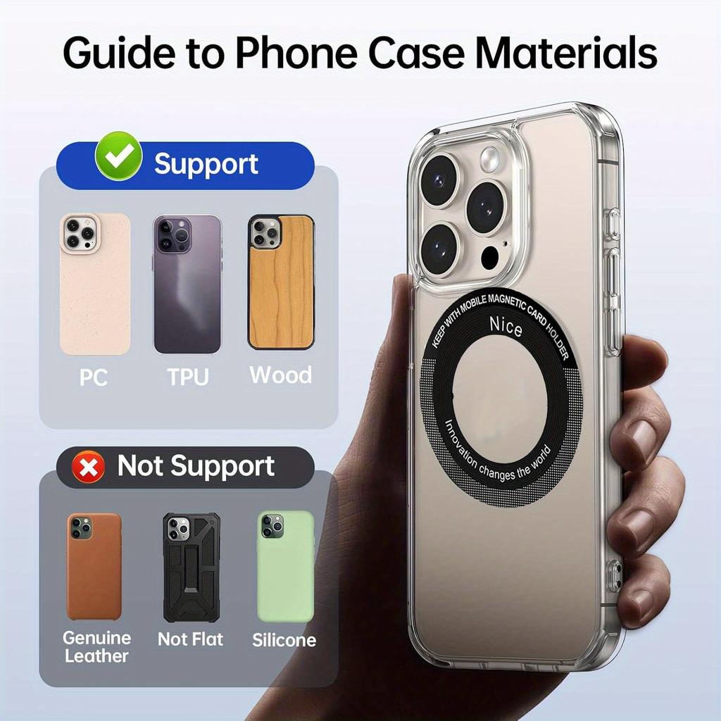 2025 New Magnetic Metal Ring(2Pack) Compatible with MagSafe Sticker Magnetic Phone Holder Accessory Support Wireless Charging