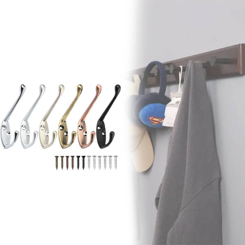 Alloy Durable Zinc Coat Hanger With Drill Holes For Bathroom Closet Organization