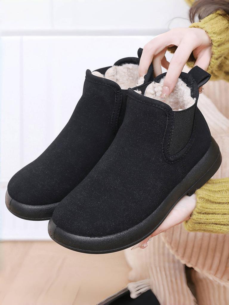 Winter velvet women's cotton shoes warm flat comfortable versatile short boots non-slip snow boots
