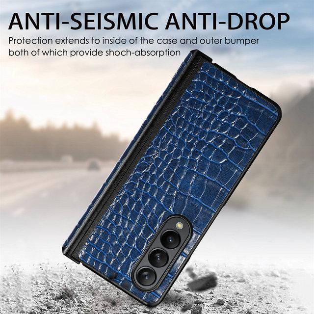 Für Samsung Galaxy Z Fold4 5g Anti-Slip Krokodil Leder Telefon Fall Für Samsung Z Fold4 Fold3 Falten 3 Zfold4 Schutzhülle