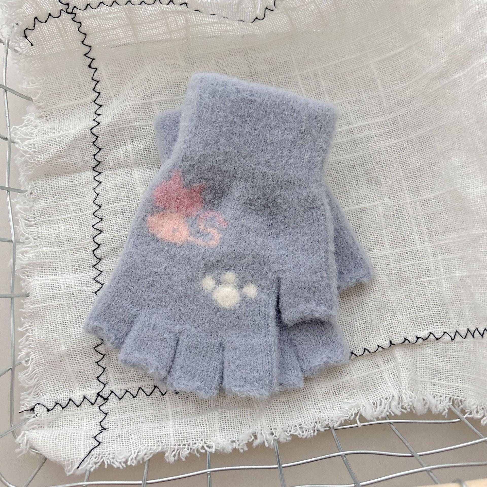 

Autumn and Winter Knitted Warm Gloves New Imitation Mink Gloves Cycling Gloves Trade Touch Screen one size