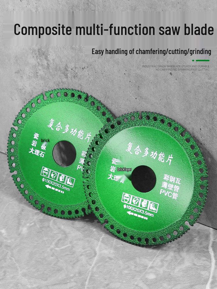 Multi-Functional Angle Grinder Disc for Tile, Steel, Rock, and Marble - Brazed Dry Cutting Blade