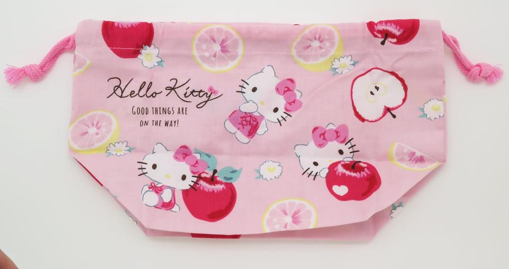 OSK Hello Kitty Fruit Lunch Drawstring Bento Made in Easy to Easy to for Girls and Elementary School (OSK) Bag, Bag, Japan, Stylish, Cute, Simple,