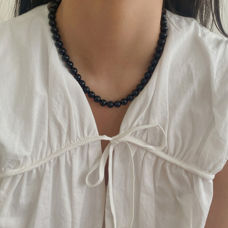 Etrive Black Onyx Necklace(8mm)