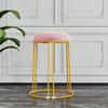 Sturdy Steel Frame Upholstered Round Stool - Soft, Simple Design for Dining or Kitchen Storage.