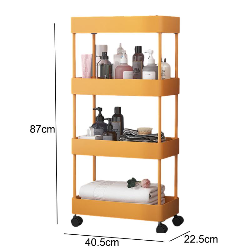 2/3/4 Layer Narrow Gap Storage Rack Shelves Organizer Open High Capacity Save Space Mobile Shelving for Kitchen Bathroom
