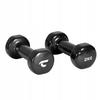 Christopeit Vinyl Rubber Dumbbells 2X 2 Kg Set 2 Pcs. Black Cast Iron