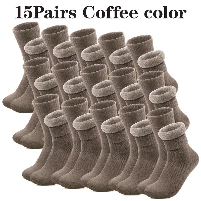 Men's Autumn and Winter Super Thick Plush Socks 1/2/4/6/8/10/15/20Pairs of Outdoor Casual Warm and Cold Resistant Mid Tube Socks