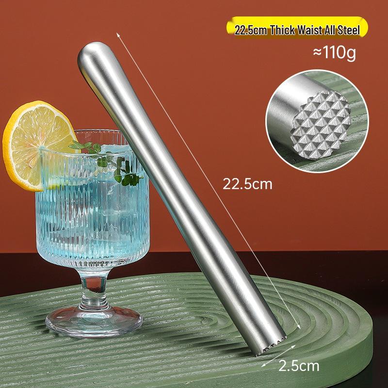 Stainless Steel Ice Crusher & Cocktail Muddler - Plastic Milk Tea & Lemon Hammer Bar Tool